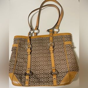 COACH Beige/BrownTote Bag Purse